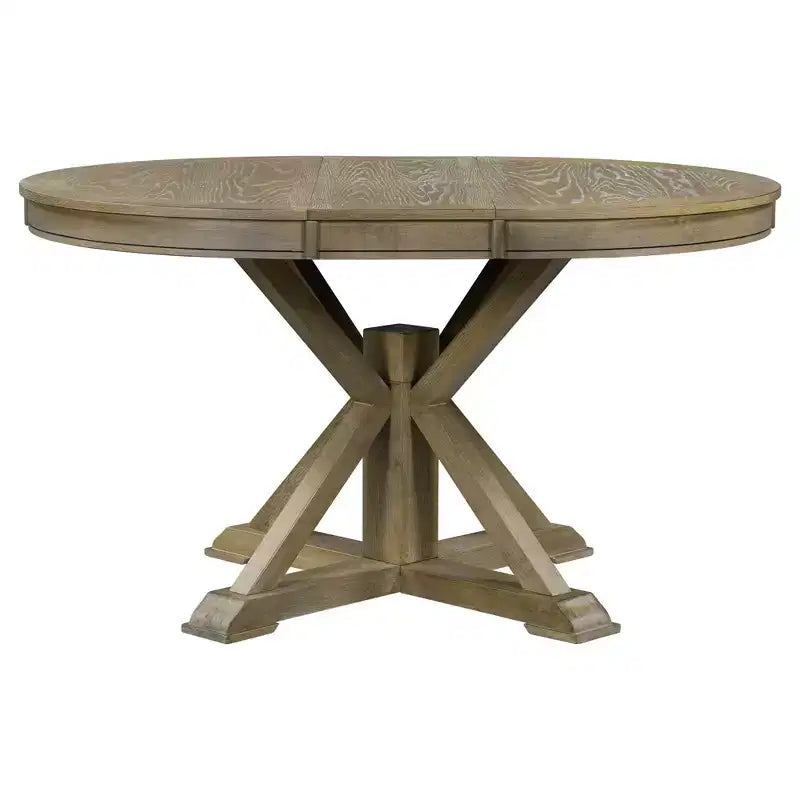 Table de salle à manger et de cuisine extensible 54 W Rétro avec 12 rallonges, bois naturel chêne+blanc cassé/espresso/laveur de bois naturel