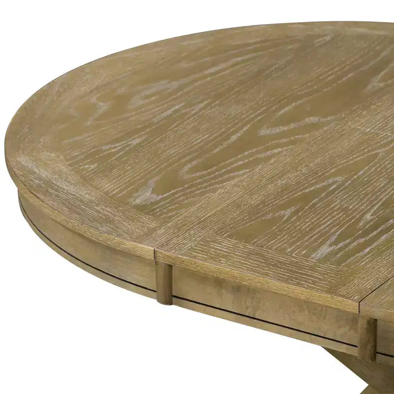 Table de salle à manger et de cuisine extensible 54 W Rétro avec 12 rallonges, bois naturel chêne+blanc cassé/espresso/laveur de bois naturel