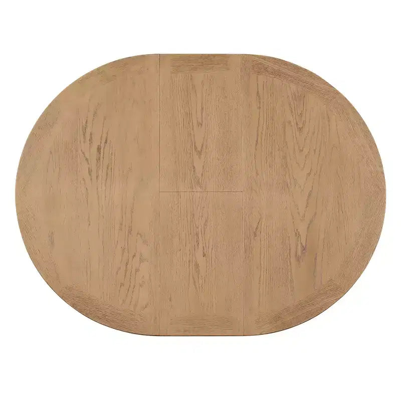 Table de salle à manger et de cuisine extensible 54 W Rétro avec 12 rallonges, bois naturel chêne+blanc cassé/espresso/laveur de bois naturel