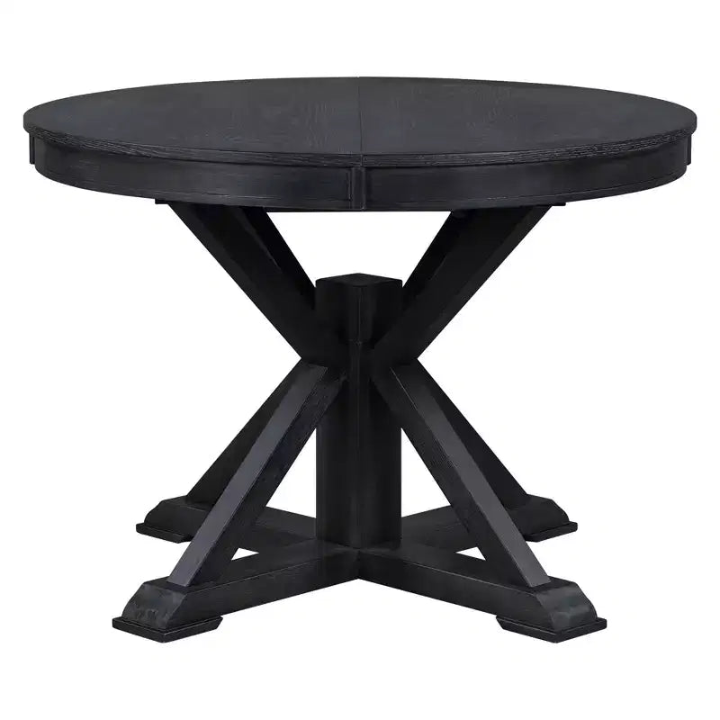 Table de salle à manger et de cuisine extensible 54 W Rétro avec 12 rallonges, bois naturel chêne+blanc cassé/espresso/laveur de bois naturel