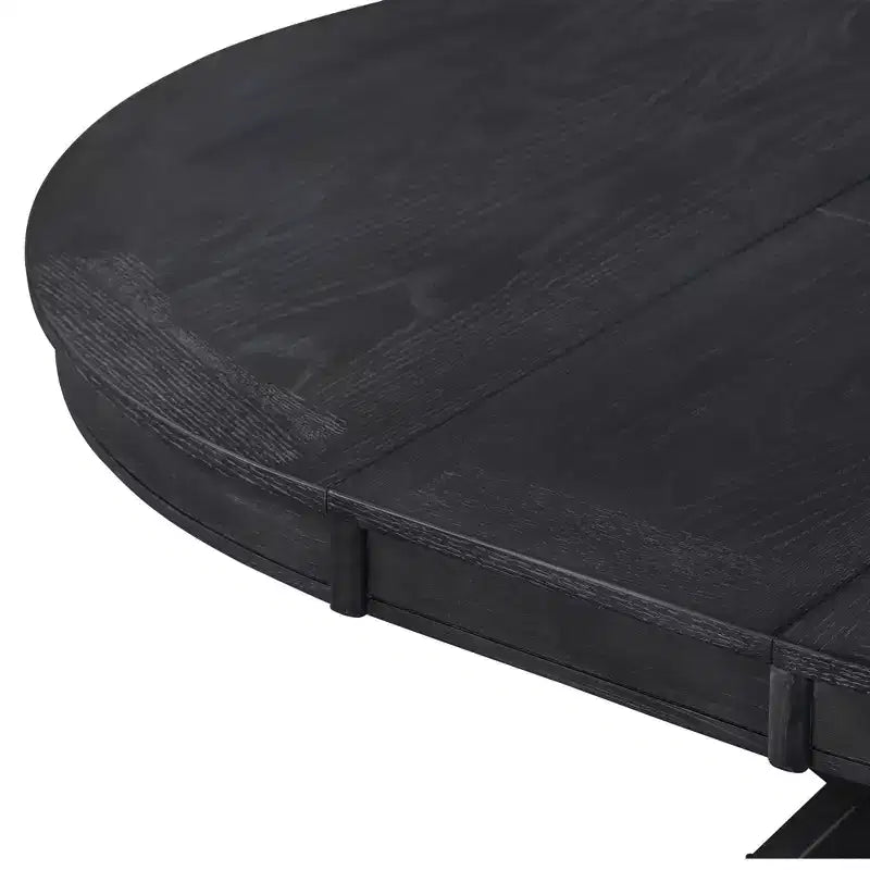 Table de salle à manger et de cuisine extensible 54 W Rétro avec 12 rallonges, bois naturel chêne+blanc cassé/espresso/laveur de bois naturel