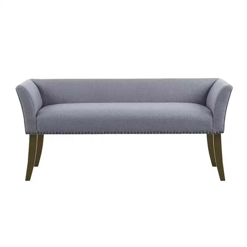 Christopher Knight Home Maggie 49.50 Upholstered Splay Leg Wood Bench with Nailhead Trim