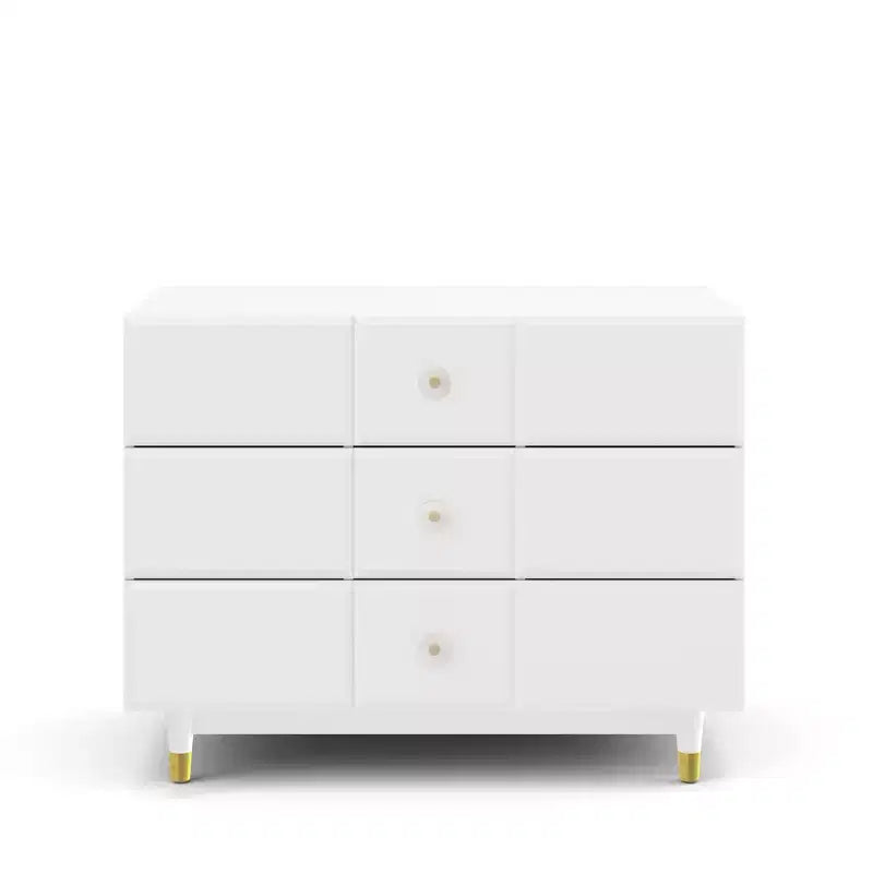Max & Finn Aviary 3-Drawer Dresser with Gold Hardware, White