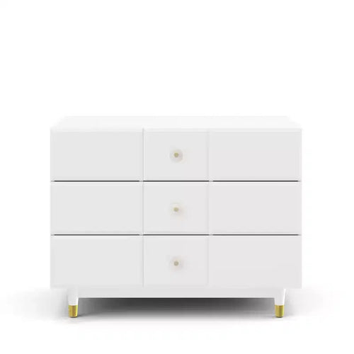 Max & Finn Aviary 3-Drawer Dresser with Gold Hardware, White