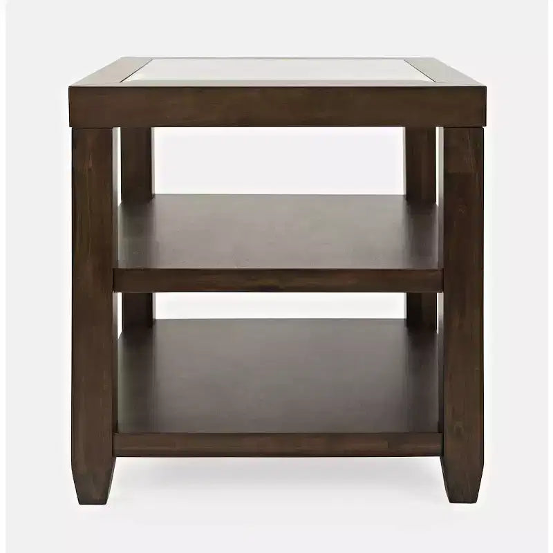 Jofran,Urban Icon Contemporary Glass Inlay End Table with Storage