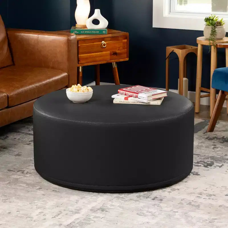 Ottoman canapé rond - Table basse et repose-pieds géants surdimensionnés