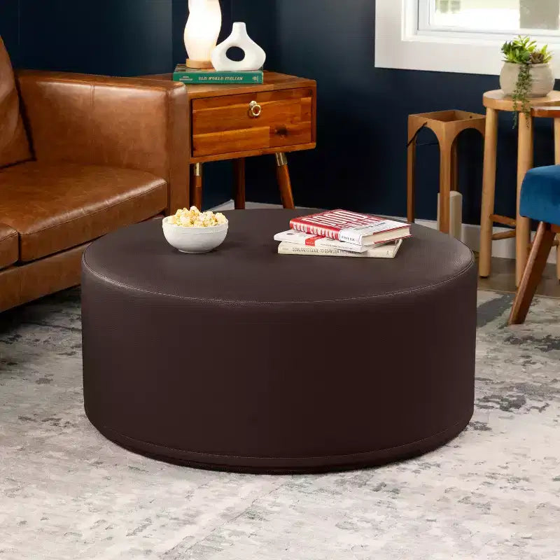 Ottoman canapé rond - Table basse et repose-pieds géants surdimensionnés
