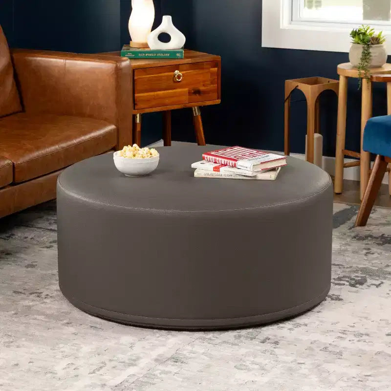 Ottoman canapé rond - Table basse et repose-pieds géants surdimensionnés