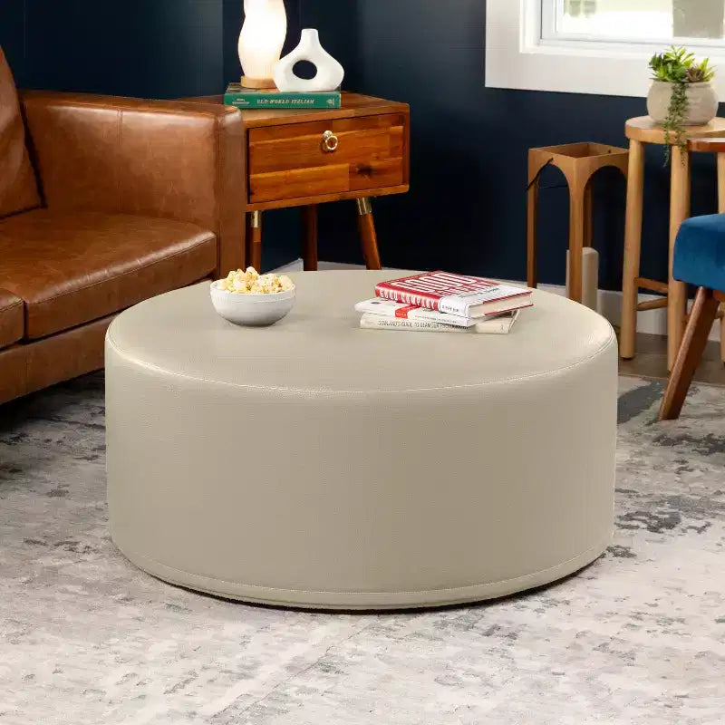 Ottoman canapé rond - Table basse et repose-pieds géants surdimensionnés