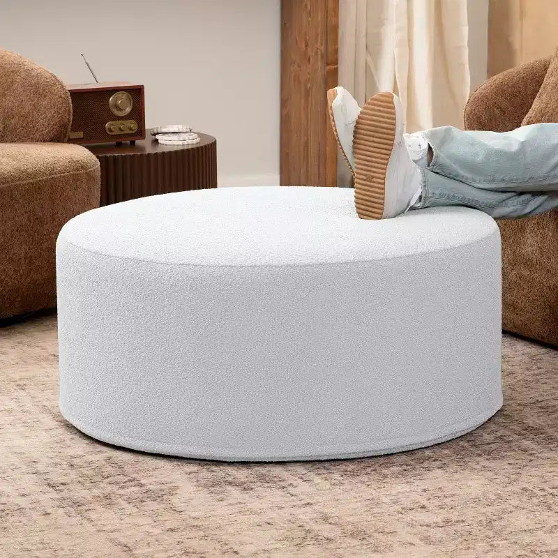 Ottoman canapé rond - Table basse et repose-pieds géants surdimensionnés
