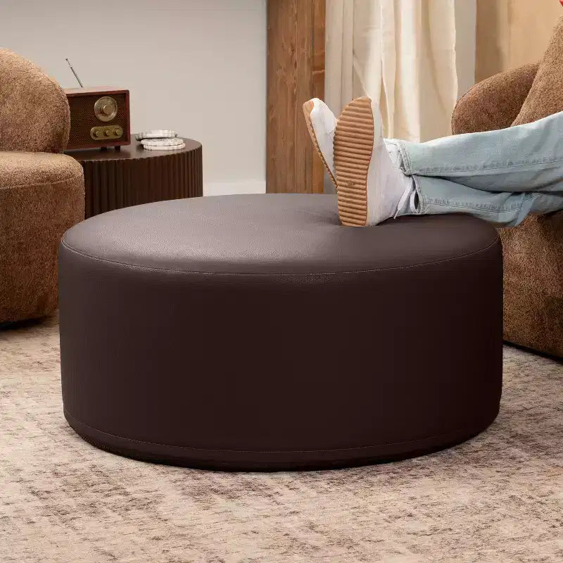 Ottoman canapé rond - Table basse et repose-pieds géants surdimensionnés