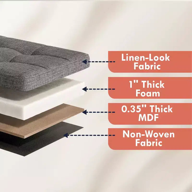 Banc de rangement ottoman pliable de 101,6 cm avec tiroirs, parfait pour le salon, la chambre et l'entrée