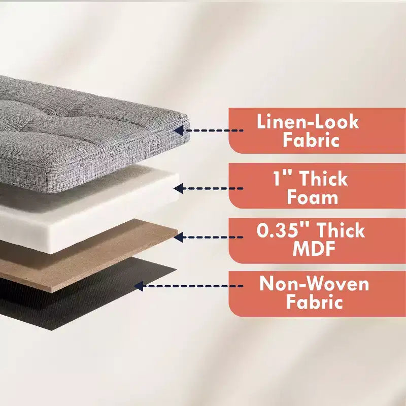 Banc de rangement ottoman pliable de 101,6 cm avec tiroirs, parfait pour le salon, la chambre et l'entrée