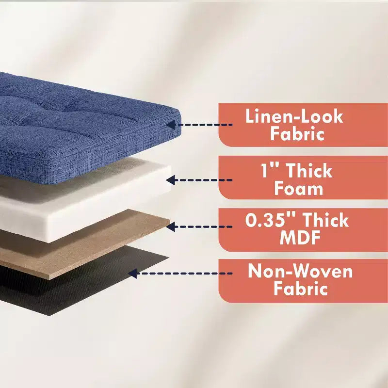 Banc de rangement ottoman pliable de 101,6 cm avec tiroirs, parfait pour le salon, la chambre et l'entrée