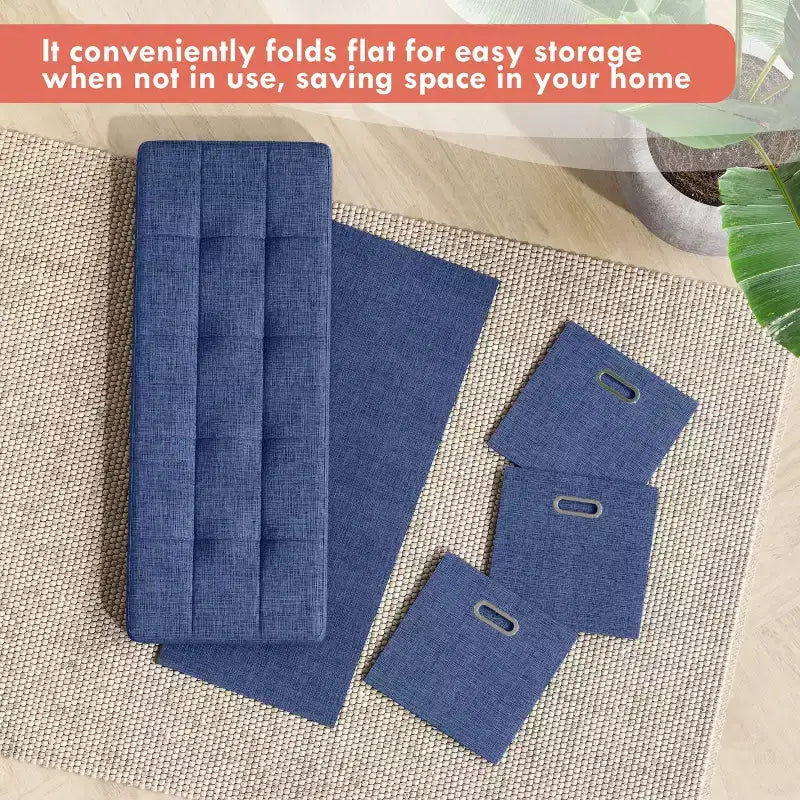 Banc de rangement ottoman pliable de 101,6 cm avec tiroirs, parfait pour le salon, la chambre et l'entrée