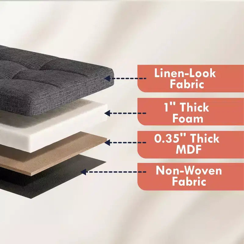 Banc de rangement ottoman pliable de 101,6 cm avec tiroirs, parfait pour le salon, la chambre et l'entrée