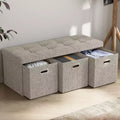 Ornavo Home Collapsible 40 Inch Large Storage Bench Ottoman with Drawers, Perfect for Living Room, Bedroom and Entryway