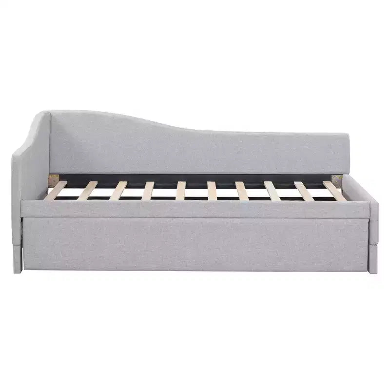 Lit de repos double (Taille simple) à très grand (Taille King), cadre de lit plateforme rembourré avec lit gigogne double (Taille simple)