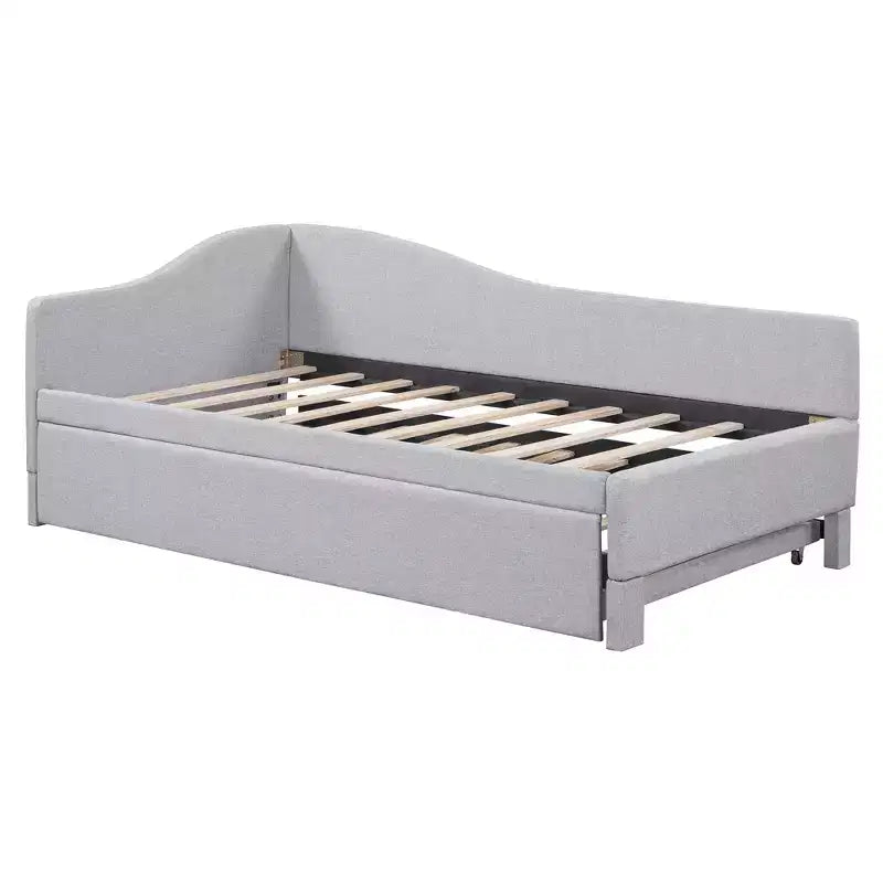 Lit de repos double (Taille simple) à très grand (Taille King), cadre de lit plateforme rembourré avec lit gigogne double (Taille simple)