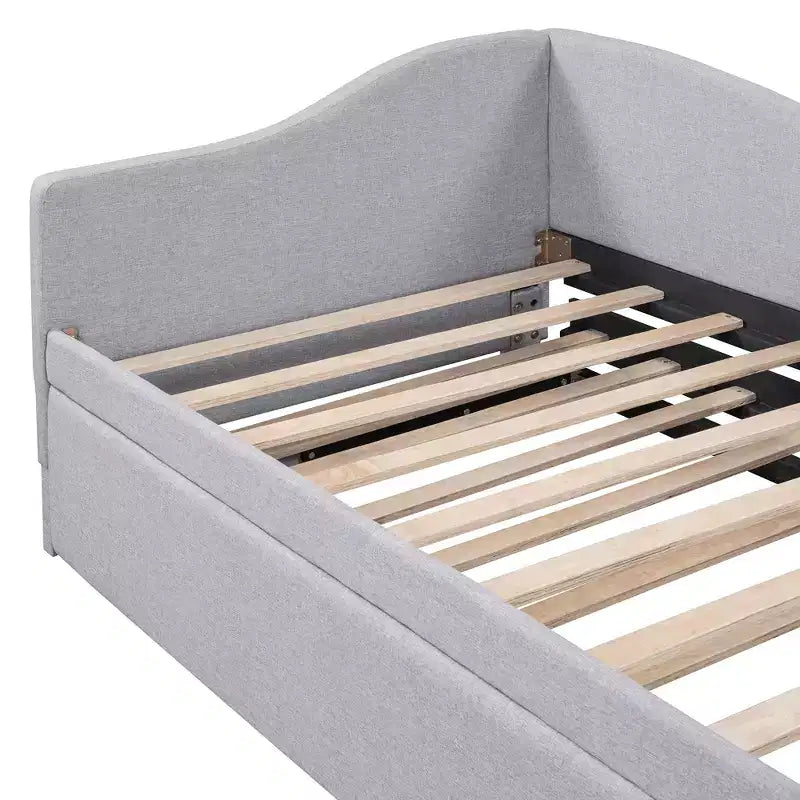 Lit de repos double (Taille simple) à très grand (Taille King), cadre de lit plateforme rembourré avec lit gigogne double (Taille simple)