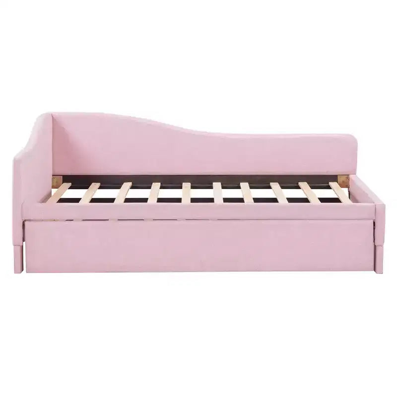 Lit de repos double (Taille simple) à très grand (Taille King), cadre de lit plateforme rembourré avec lit gigogne double (Taille simple)