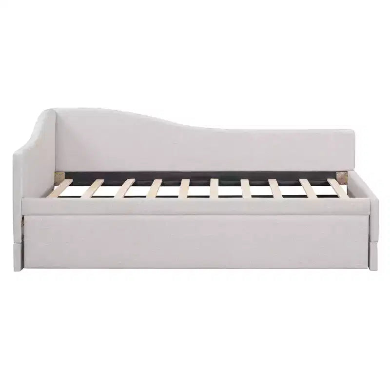Lit de repos double (Taille simple) à très grand (Taille King), cadre de lit plateforme rembourré avec lit gigogne double (Taille simple)