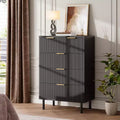 Fluted 5 Drawer Dresser for Bedroom, Modern Wood Chest of Drawers with Wide Drawers