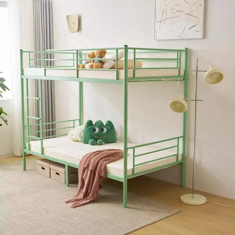 Lit superposé en acier, deux places, avec échelle, pour chambre à coucher, dortoir, enfants et adultes