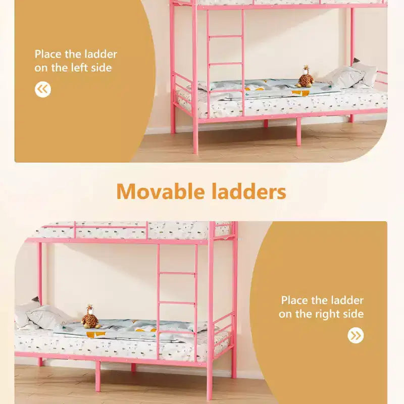 Lit superposé en acier, deux places, avec échelle, pour chambre à coucher, dortoir, enfants et adultes