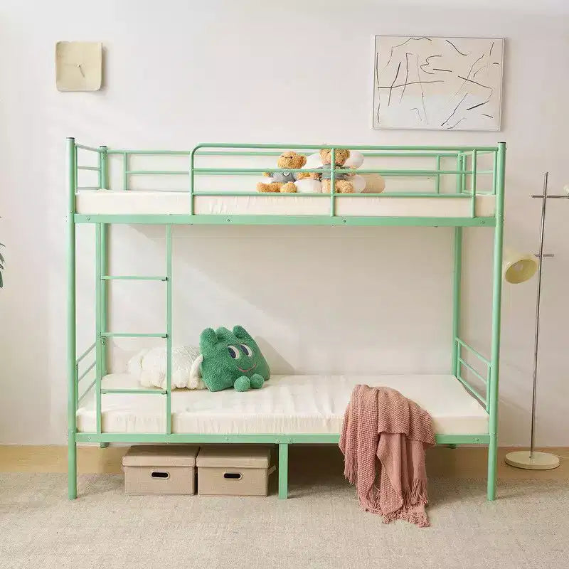 Karl Home Twin Over Twin Steel Bunk Bed Frame Ladder Bedroom Dorm Room for Kids Adult Children
