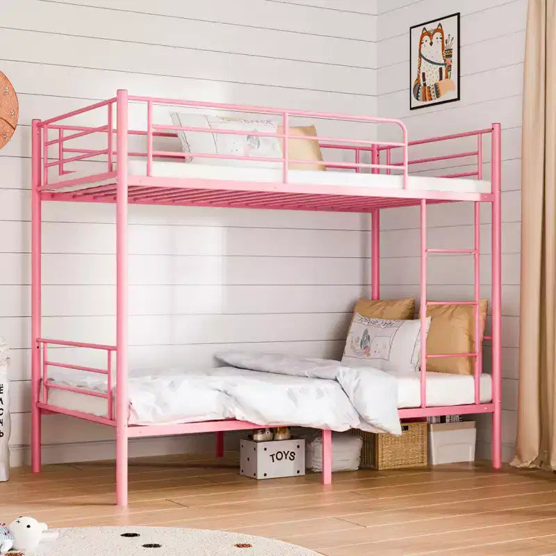 Lit superposé en acier, deux places, avec échelle, pour chambre à coucher, dortoir, enfants et adultes