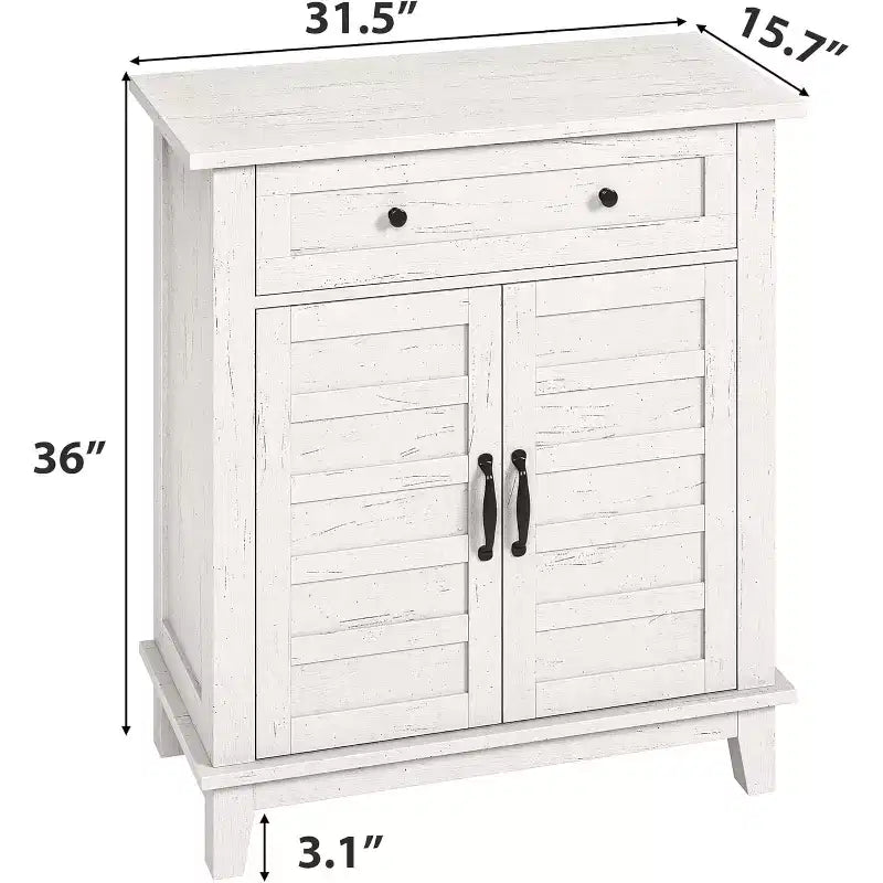 Armoire de rangement rustique 80 cm, avec portes à lattes, 3 niveaux réglables, casier à double porte, pour cuisine, salle à manger et bureau à domicile