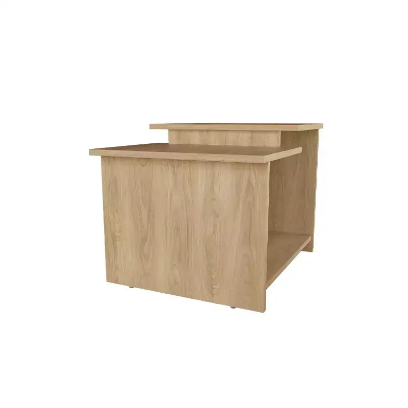 Table basse rectangulaire moderne de 42,2 cm de hauteur avec étagère inférieure ouverte pour rangement de bureau/salon, gain de place.