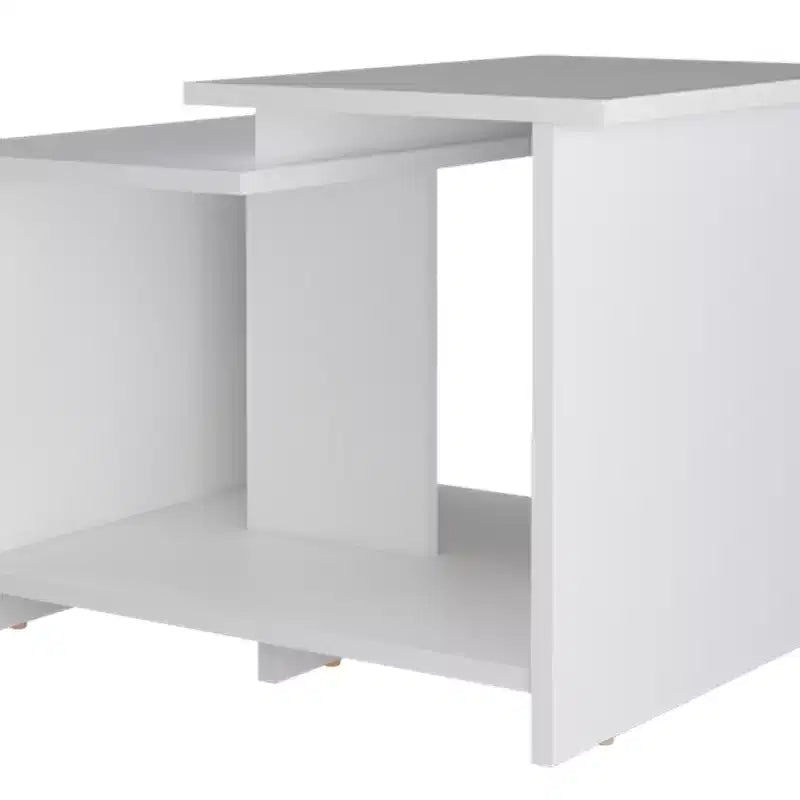 Table basse rectangulaire moderne de 42,2 cm de hauteur avec étagère inférieure ouverte pour rangement de bureau/salon, gain de place.