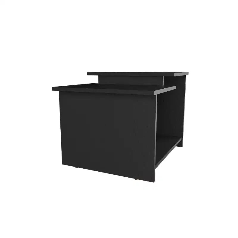 Table basse rectangulaire moderne de 42,2 cm de hauteur avec étagère inférieure ouverte pour rangement de bureau/salon, gain de place.