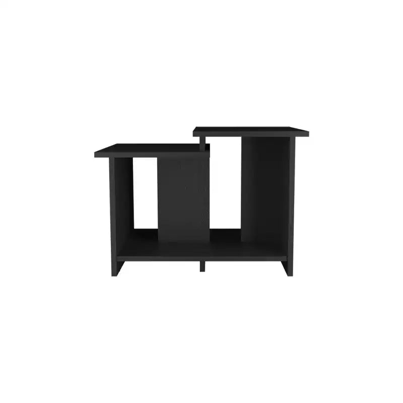 Table basse rectangulaire moderne de 42,2 cm de hauteur avec étagère inférieure ouverte pour rangement de bureau/salon, gain de place.