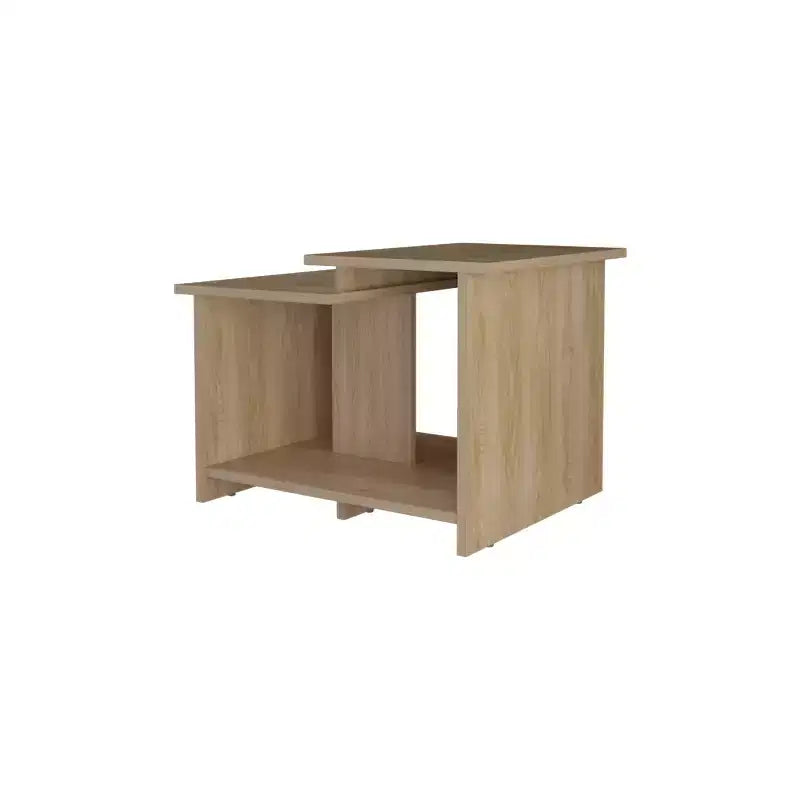 Table basse rectangulaire moderne de 42,2 cm de hauteur avec étagère inférieure ouverte pour rangement de bureau/salon, gain de place.