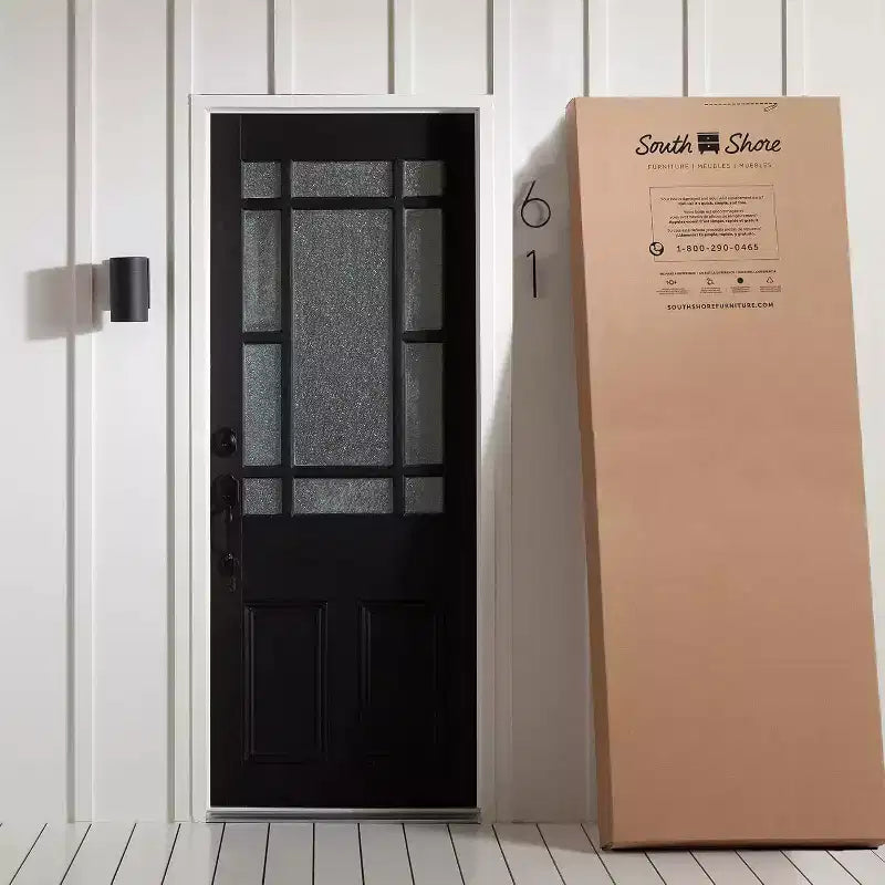 Lit simple blanc avec rangement, 37,5 cm de hauteur, avec cadre en panneaux de particules.