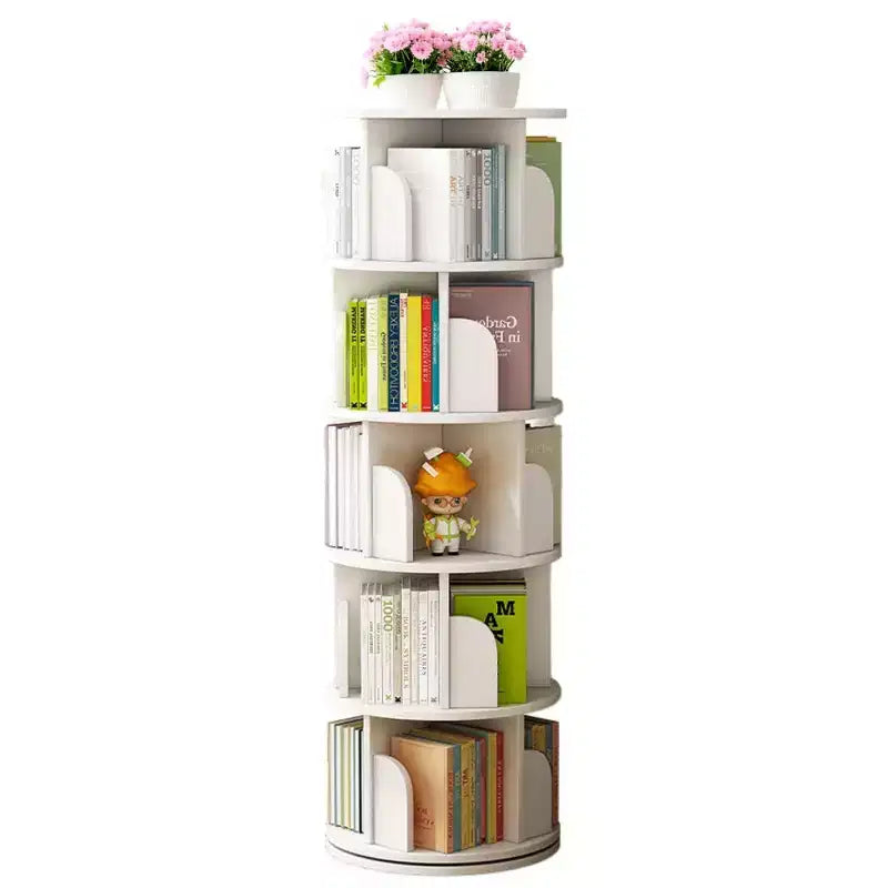 Étagère rotative à 5 niveaux | Affichage 360° | Peu encombrante | Blanc chaud | Chambre/Salon/Bureau