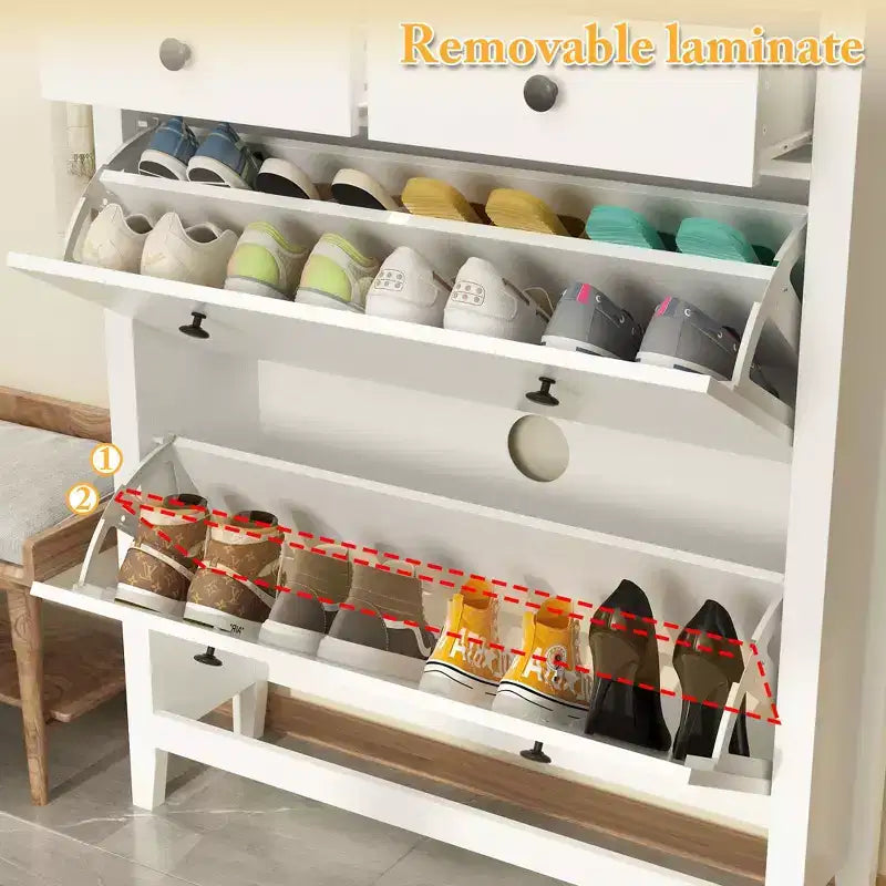 Meuble à chaussures basculant : élégant, spacieux et astucieux pour votre entrée