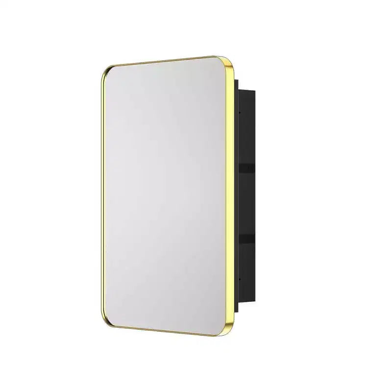 Armoire à pharmacie encastrée ou en saillie rectangulaire à cadre métallique avec miroir