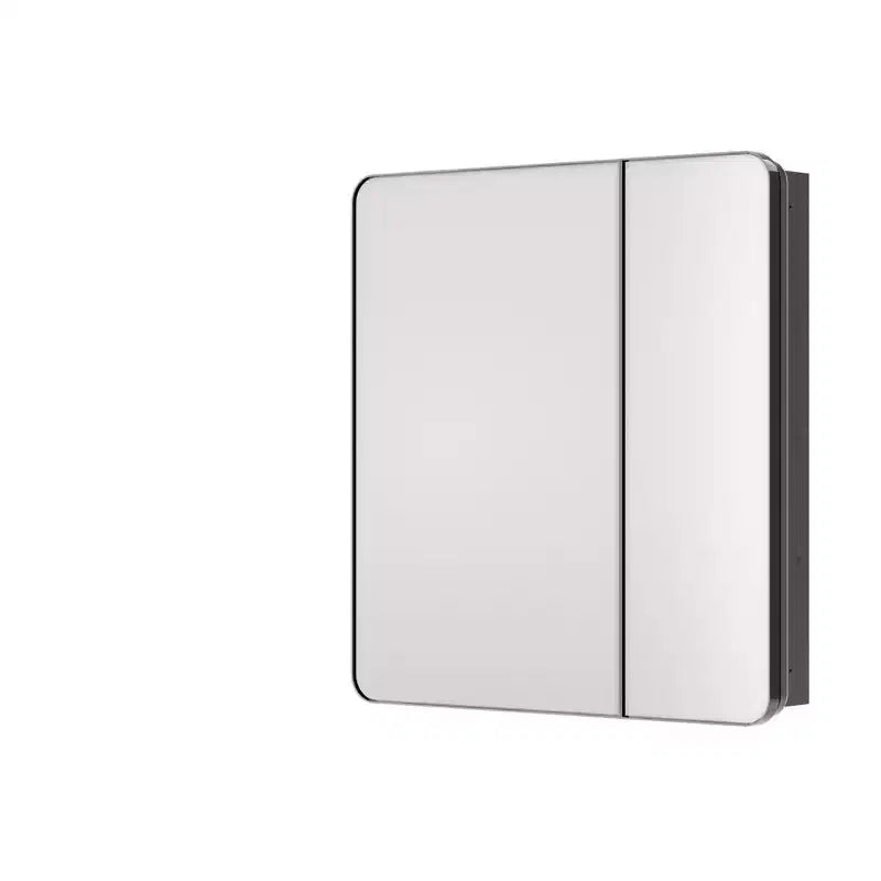 Armoire à pharmacie encastrée ou en saillie rectangulaire à cadre métallique avec miroir