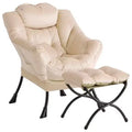 Lazy Chair with Ottoman - Modern Lounge Accent Reading Sofa, Leisure Armchair with Footrest, Side Pocket, for Living Room, Bedroom, Dorm & Office