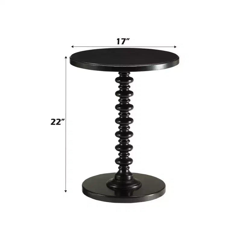 Table d'appoint ronde moderne en bois de 22 po
