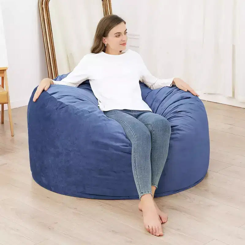 Pouf géant en mousse à mémoire de forme de 120 cm pour adultes, grand canapé avec housse amovible en microfibre moelleuse de 1,2 m