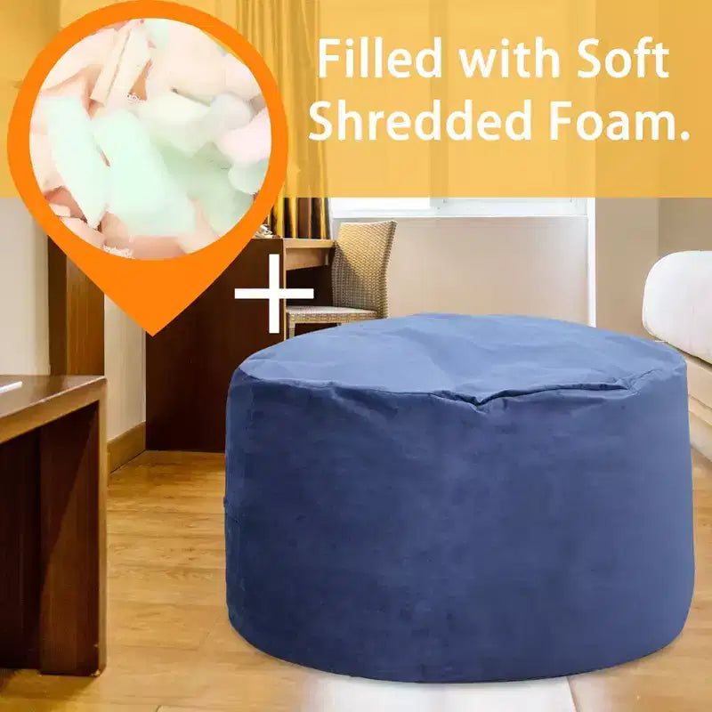 Pouf géant en mousse à mémoire de forme de 120 cm pour adultes, grand canapé avec housse amovible en microfibre moelleuse de 1,2 m
