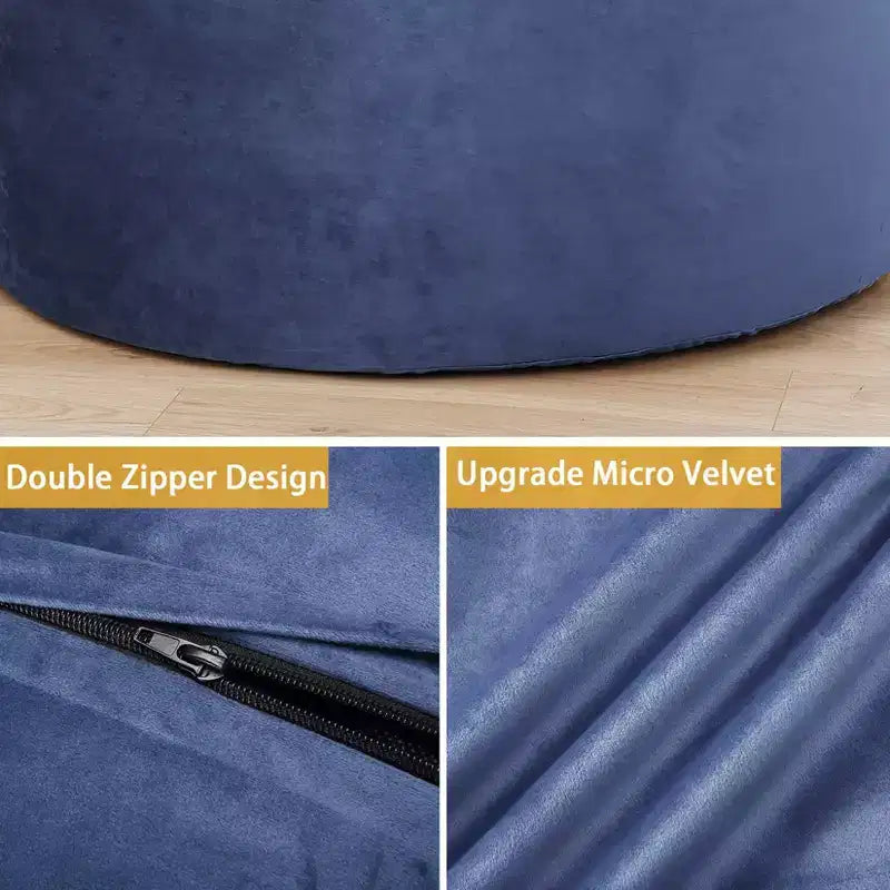 Pouf géant en mousse à mémoire de forme de 120 cm pour adultes, grand canapé avec housse amovible en microfibre moelleuse de 1,2 m
