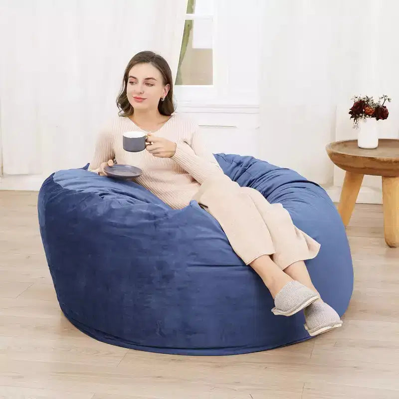 Pouf géant en mousse à mémoire de forme de 120 cm pour adultes, grand canapé avec housse amovible en microfibre moelleuse de 1,2 m