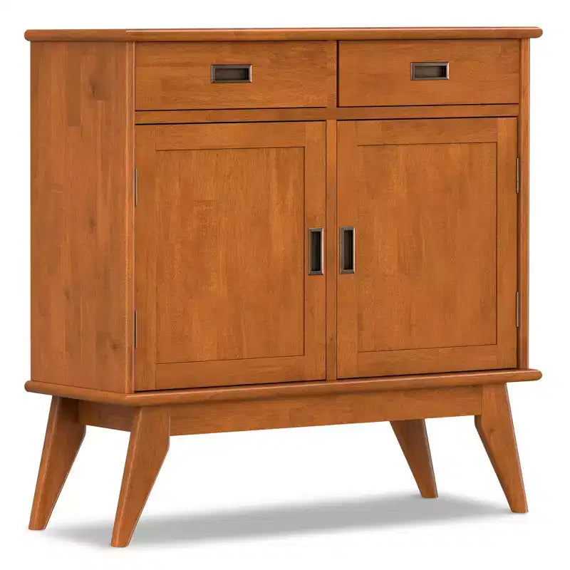 Tierney 36 inch Wide Solid Wood Mid Century Modern Entryway Storage Cabinet