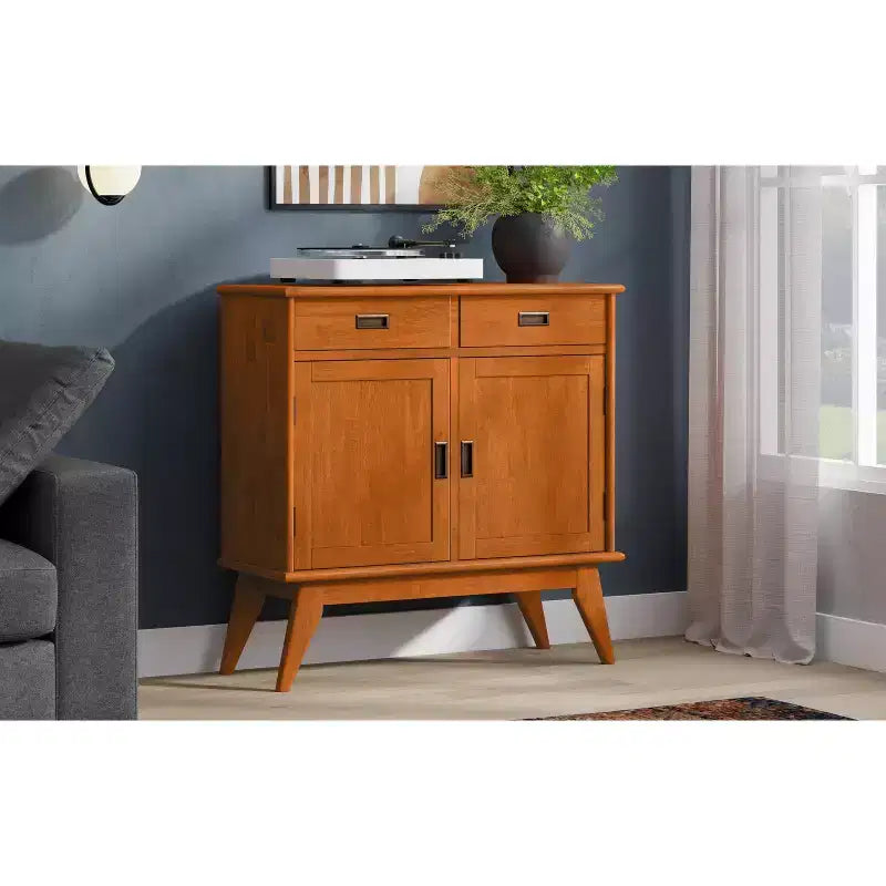 Meuble de rangement pour entrée en bois massif, style Mid-Century Moderne, de 91 cm de large